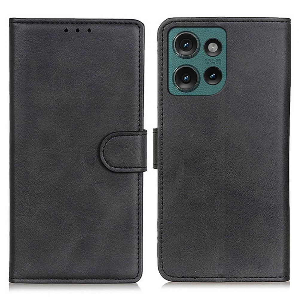 Kožený Kryt Motorola Edge 50 Neo Matná Umělá Kůže