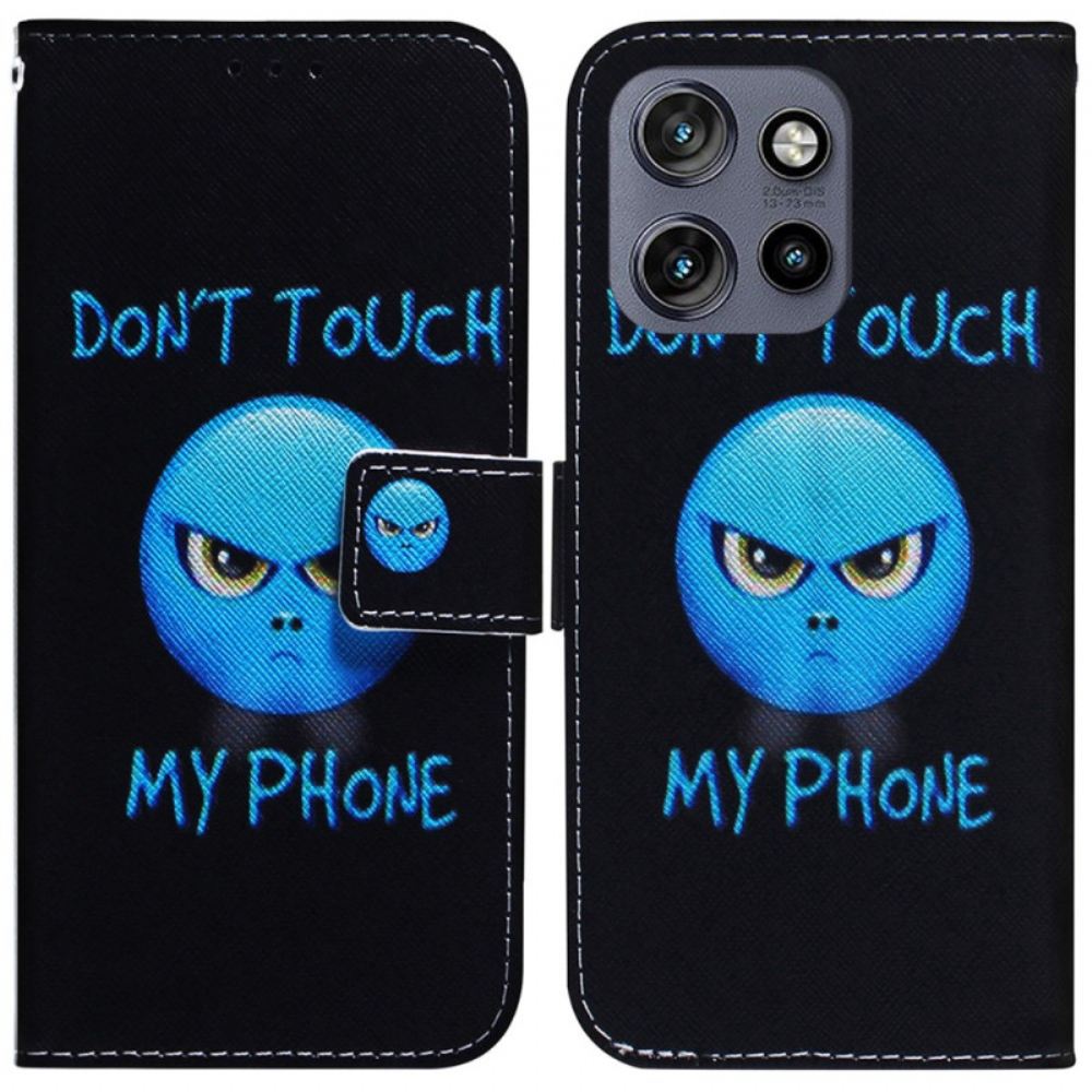 Kožený Kryt Motorola Edge 50 Neo Telefon Emoji