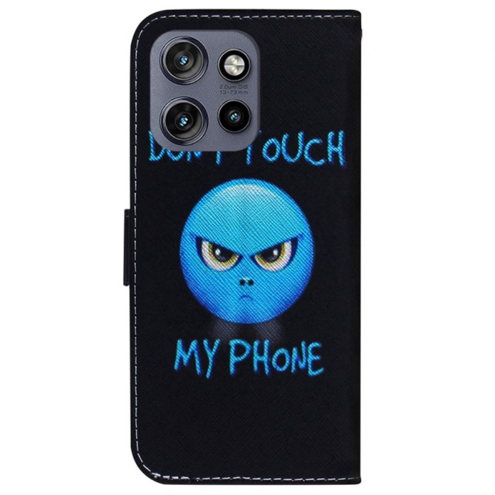 Kožený Kryt Motorola Edge 50 Neo Telefon Emoji