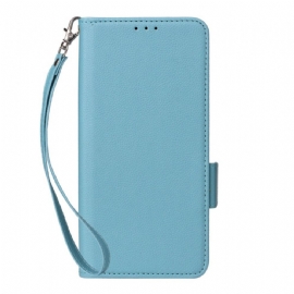 Kožený Kryt Motorola Edge 50 Neo Textura Litchi S Popruhem