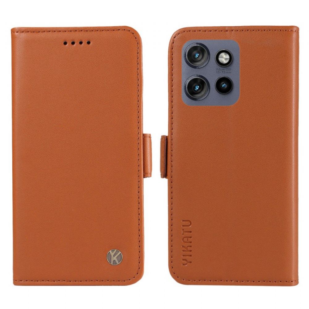 Kožený Kryt Motorola Edge 50 Neo Vintage Ykatu