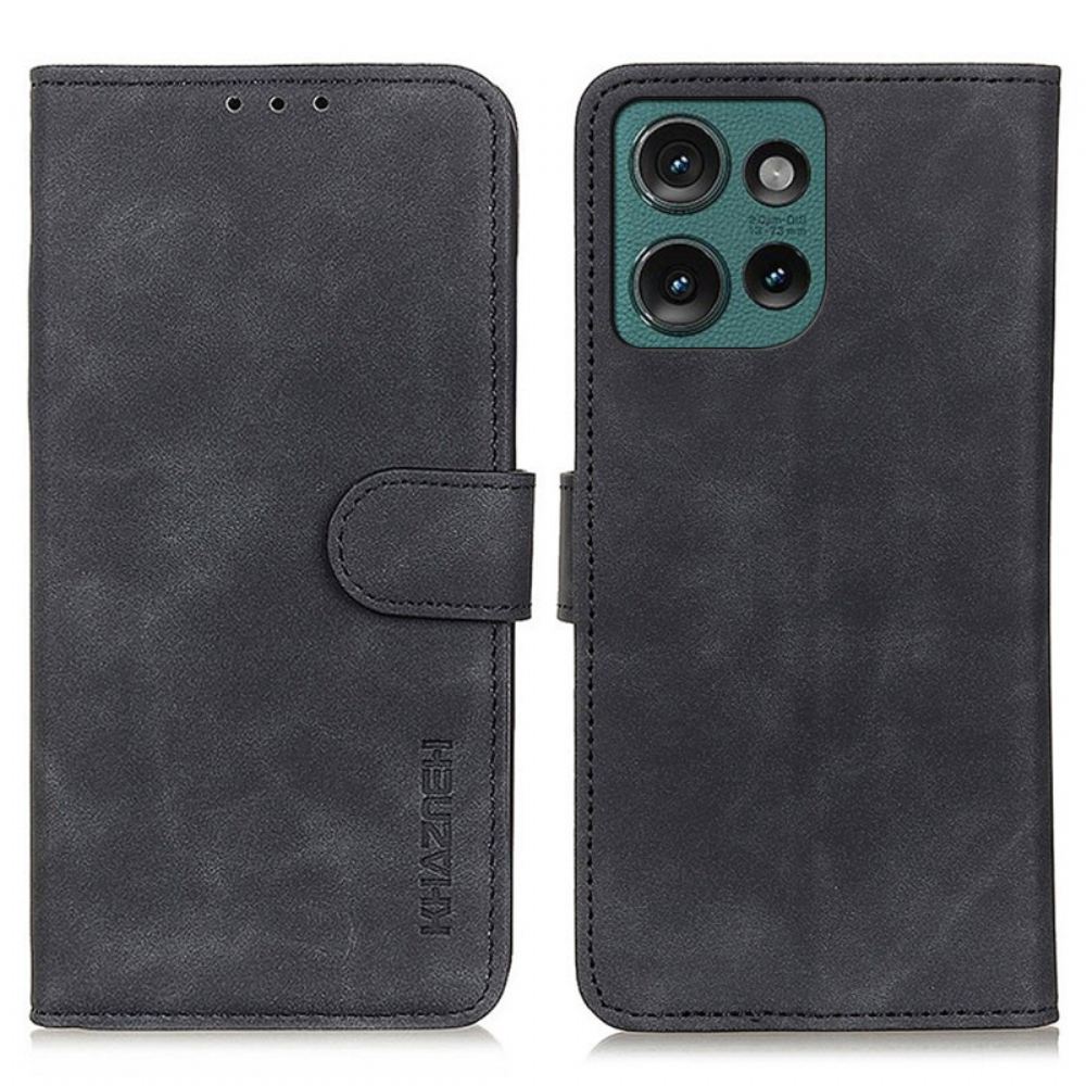 Kožený Kryt Na Motorola Edge 50 Neo Khazneh Suede Effect