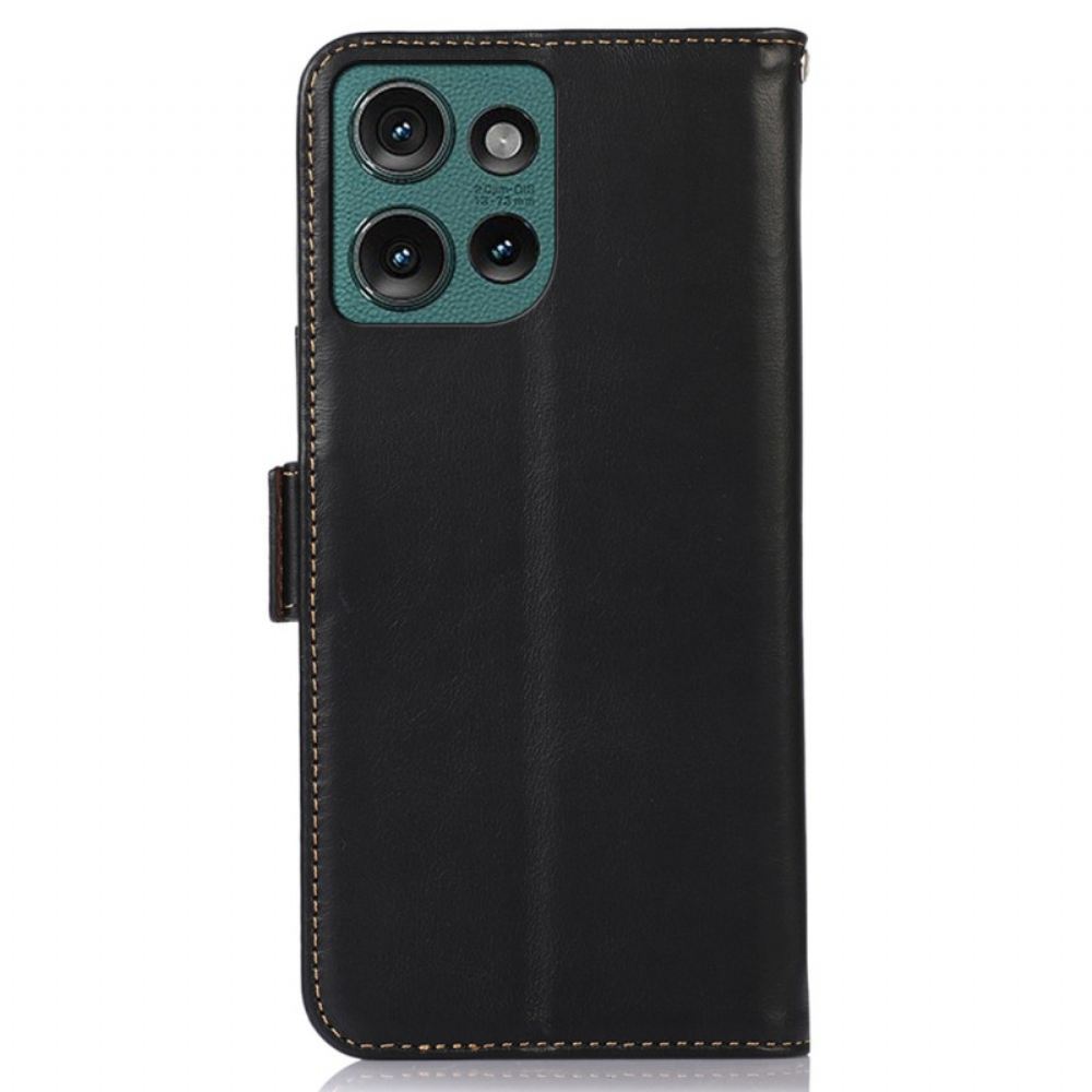 Kožený Kryt Na Motorola Edge 50 Neo Kožená Rfid Ochrana