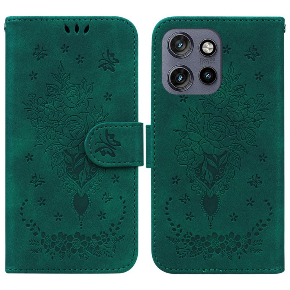 Kožený Kryt Na Motorola Edge 50 Neo Růže