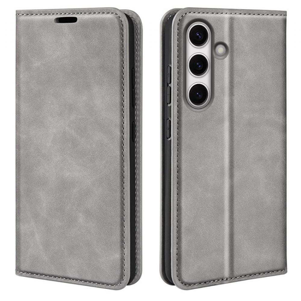 Kožené Pouzdro Folio Na Samsung Galaxy S24 Fe Klasika