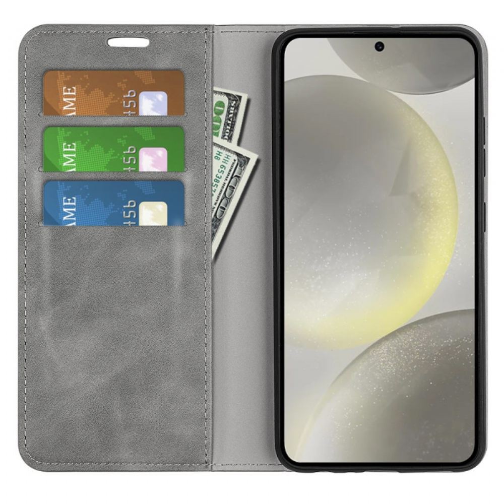 Kožené Pouzdro Folio Na Samsung Galaxy S24 Fe Klasika