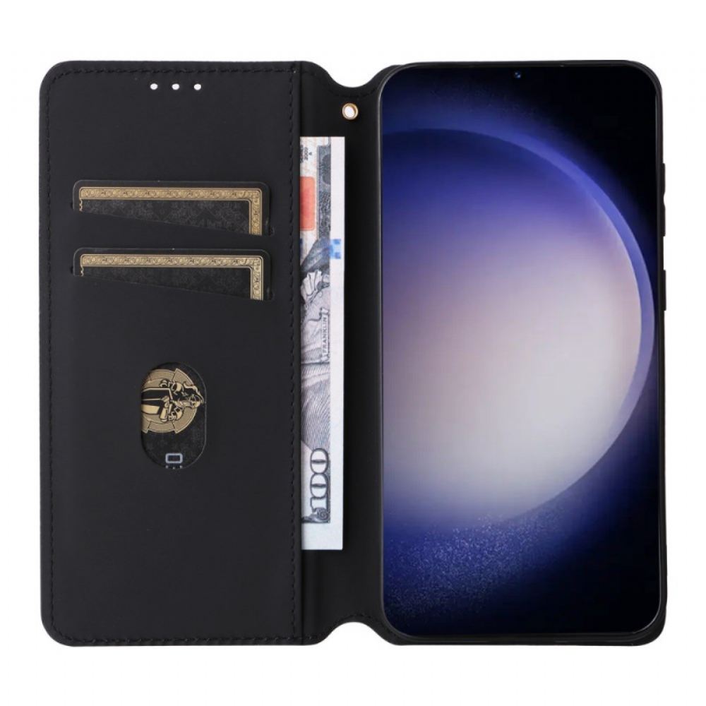 Kožené Pouzdro Folio Samsung Galaxy S24 Fe Diamantový Vzor