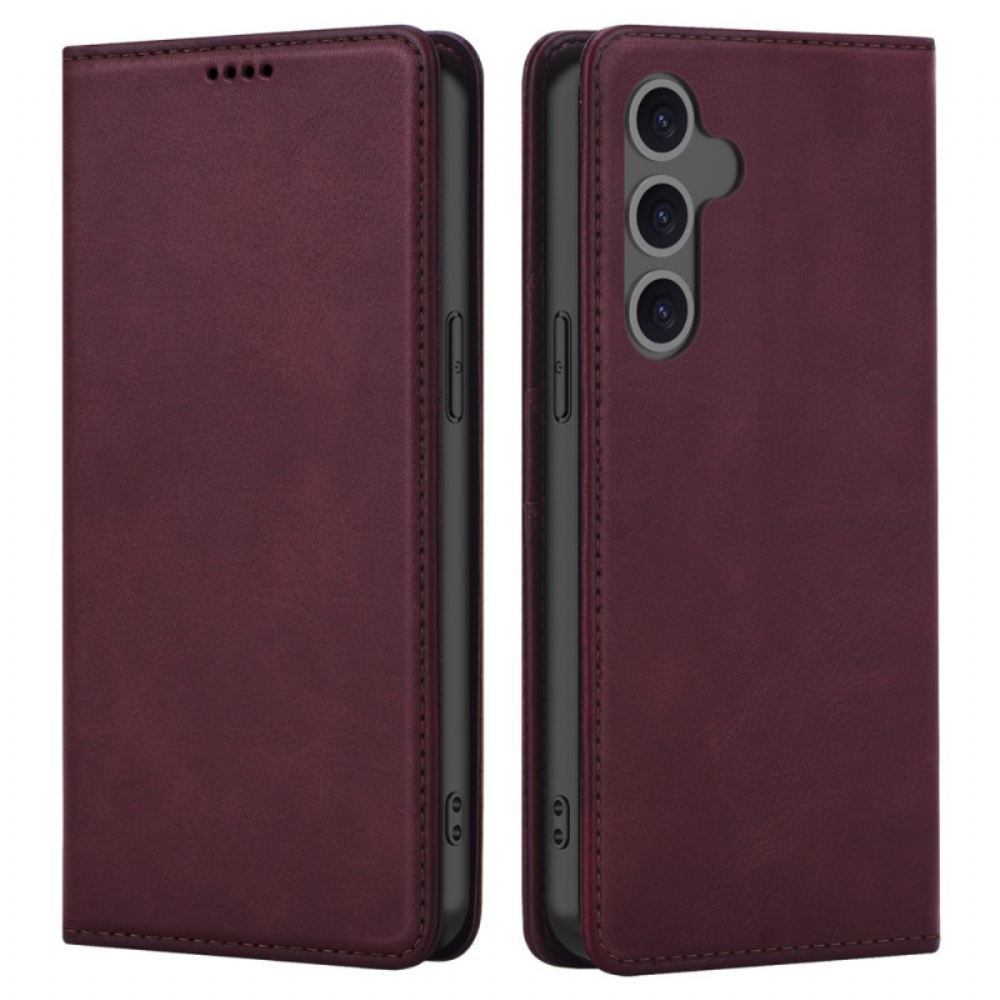 Kožené Pouzdro Samsung Galaxy S24 Fe Kryty Na Mobil Ochrana Rfid V Koženém Stylu