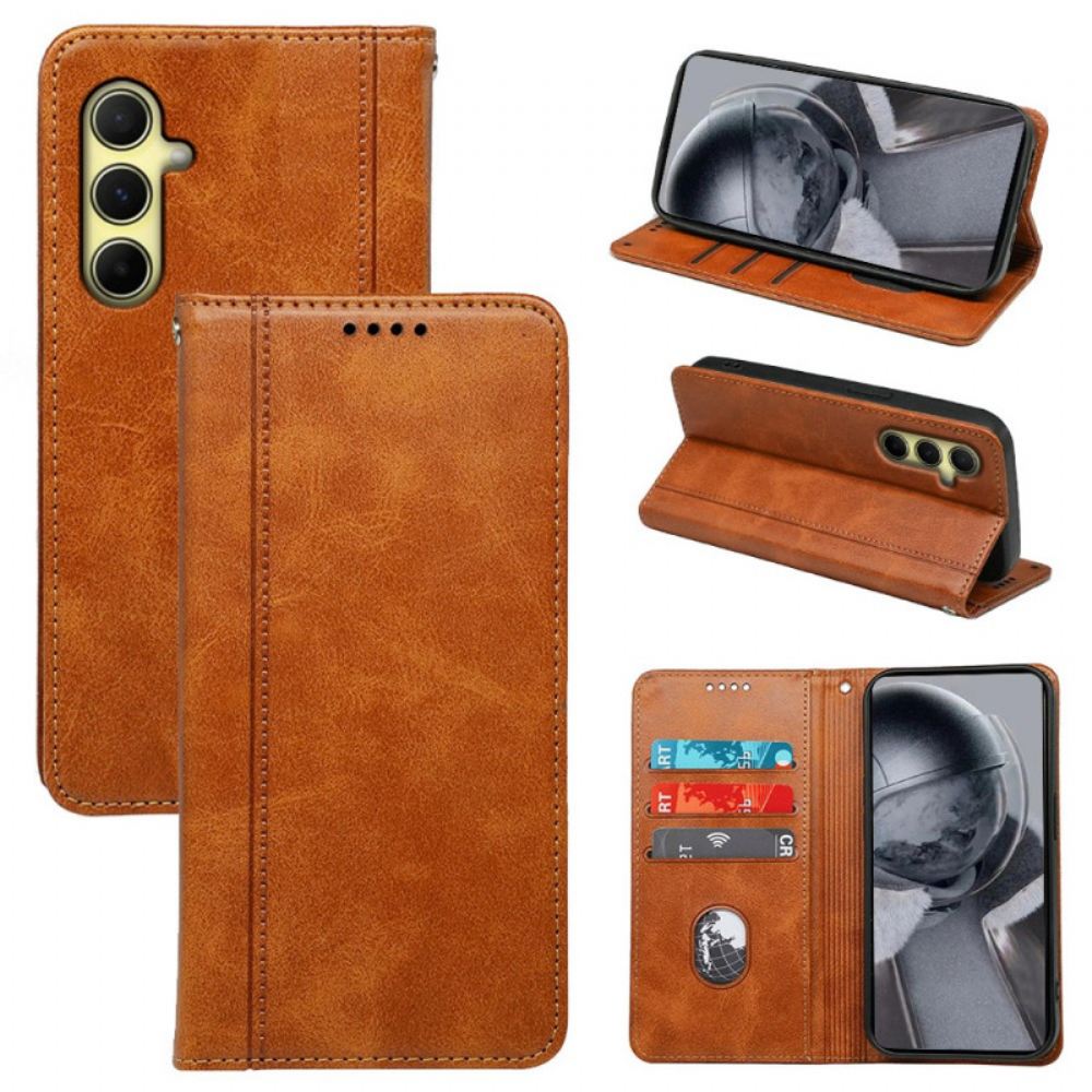 Kožené Pouzdro Samsung Galaxy S24 Fe Kryty Na Mobil Styl Knihy
