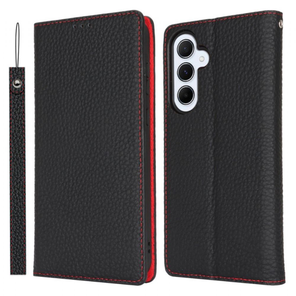 Kožené Pouzdro Samsung Galaxy S24 Fe Kůže S Texturou Litchi