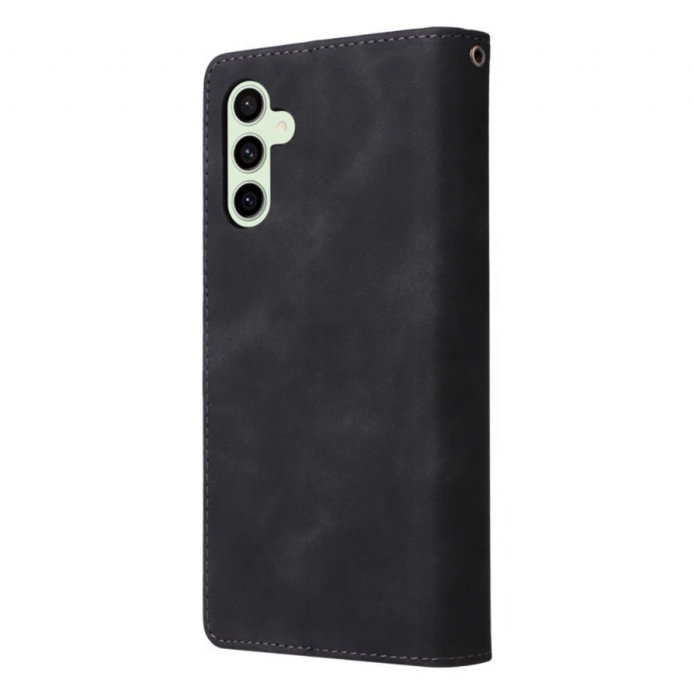 Kožený Kryt Na Samsung Galaxy S24 Fe Kožená Designová Peněženka