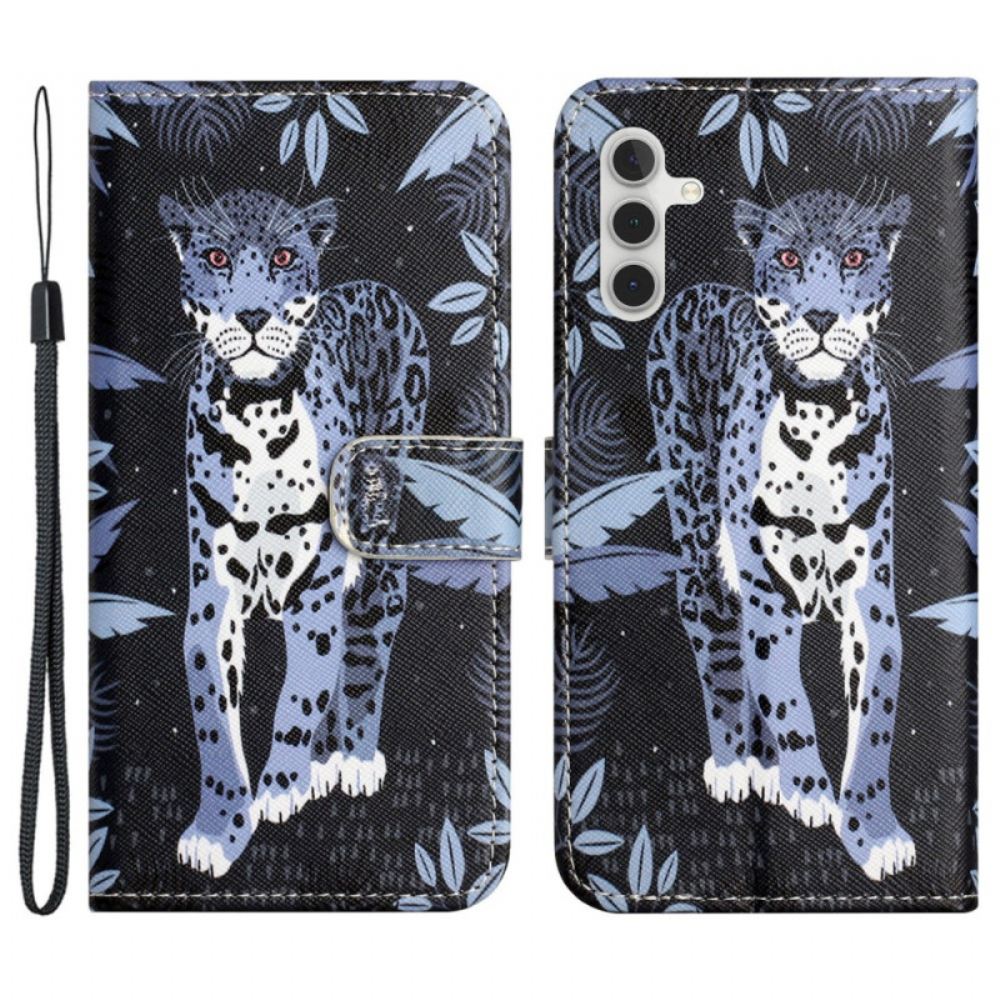 Kožený Kryt Na Samsung Galaxy S24 Fe Leopardí Popruh