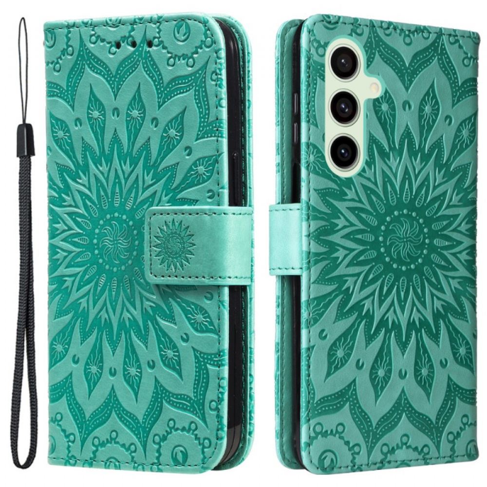 Kožený Kryt Na Samsung Galaxy S24 Fe Sunflower Strap Design