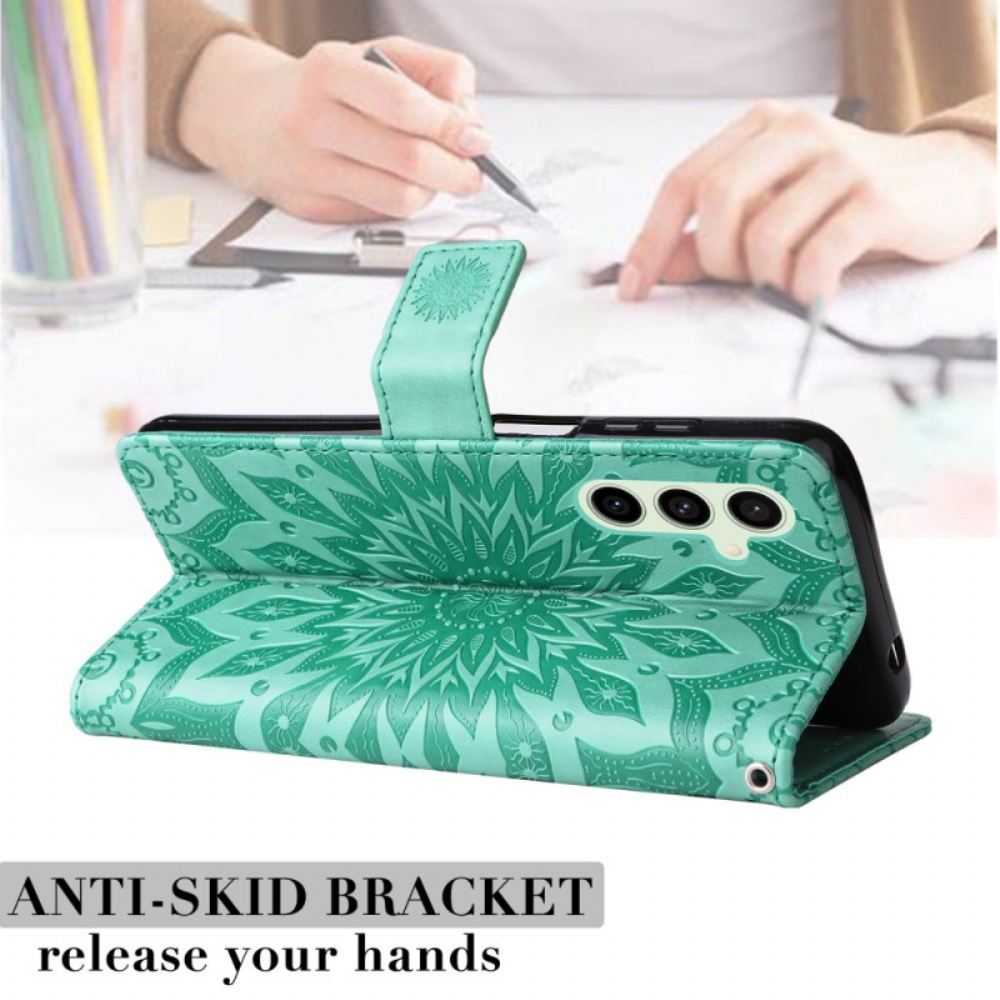 Kožený Kryt Na Samsung Galaxy S24 Fe Sunflower Strap Design