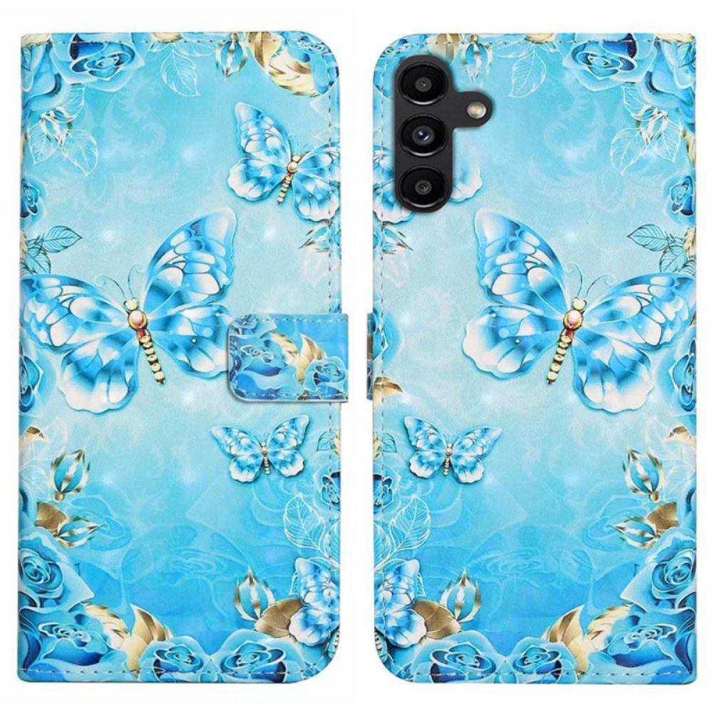 Kožený Kryt Na Samsung Galaxy S24 Fe Vzácní Motýli
