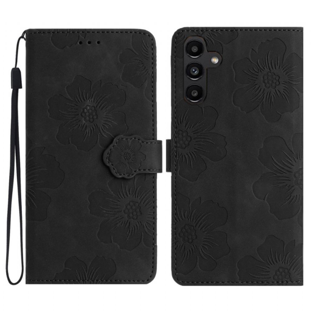 Kožený Kryt Samsung Galaxy S24 Fe Květinový Vzor