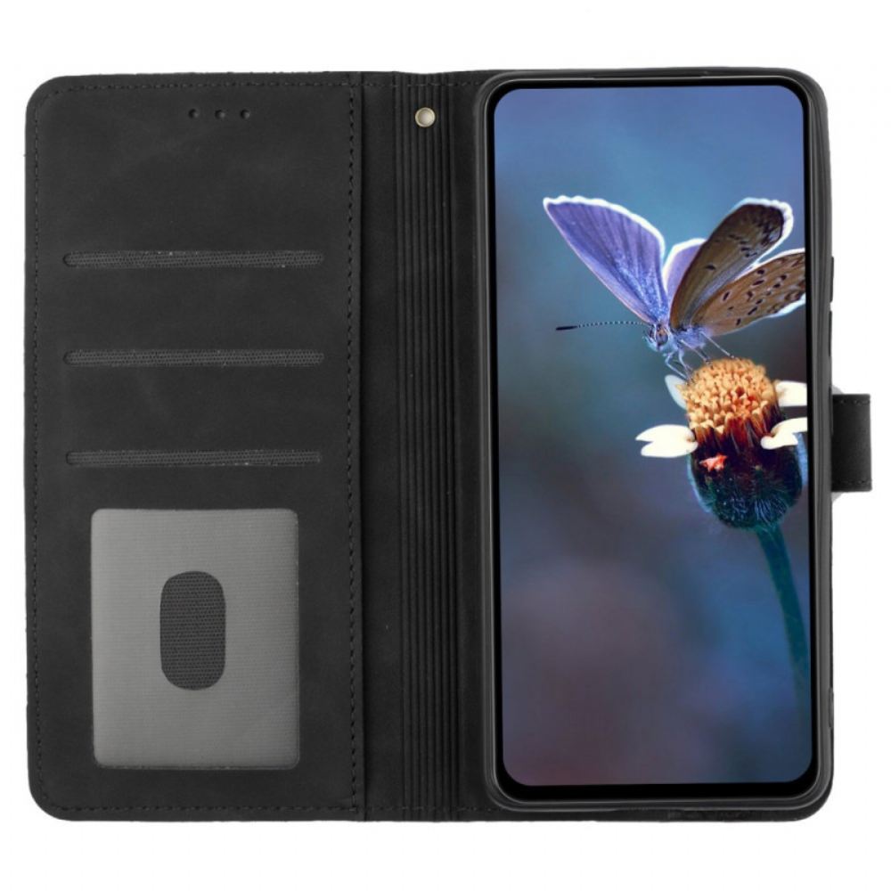 Kožený Kryt Samsung Galaxy S24 Fe Květinový Vzor