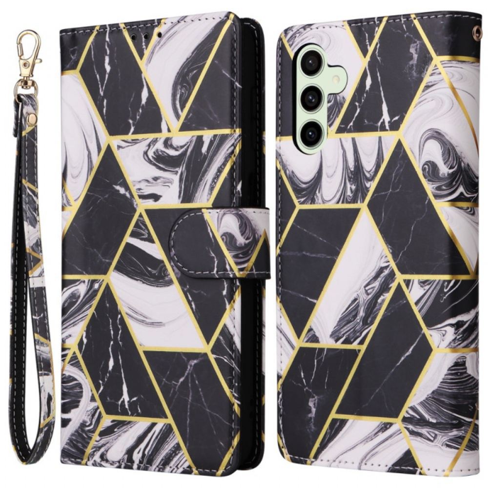 Kožený Kryt Samsung Galaxy S24 Fe Lakovaný Mramor