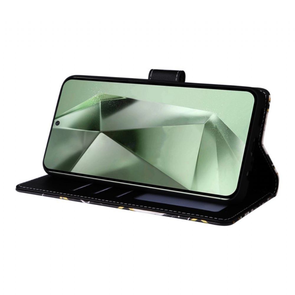Kožený Kryt Samsung Galaxy S24 Fe Lakovaný Mramor