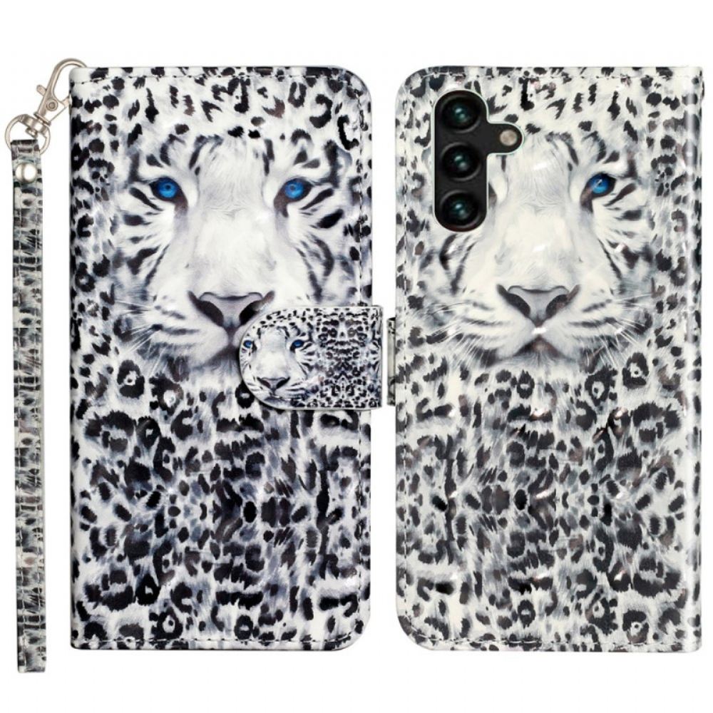 Kožený Kryt Samsung Galaxy S24 Fe Leopardí Popruh