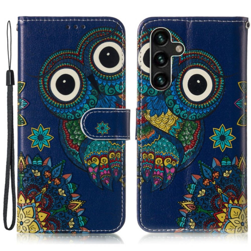 Kožený Kryt Samsung Galaxy S24 Fe Modrá Sova