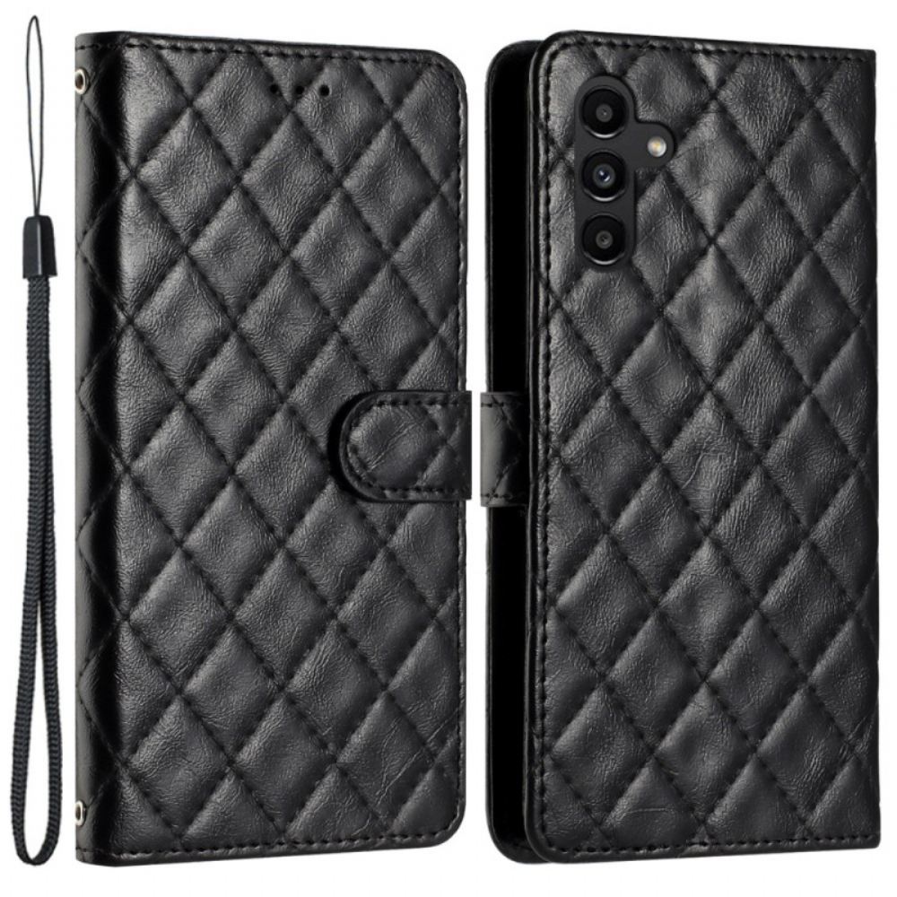 Kožený Kryt Samsung Galaxy S24 Fe Prošívaný Design