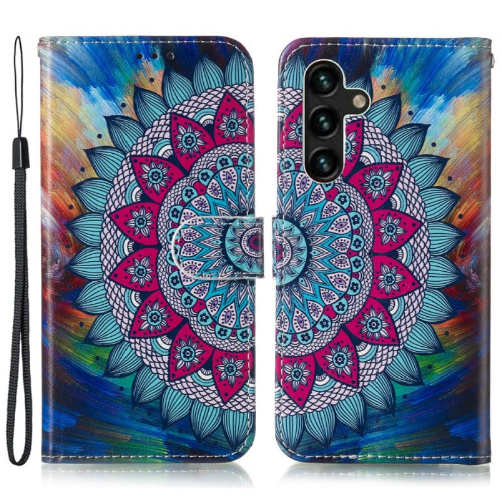 Kožený Kryt Samsung Galaxy S24 Fe Vzor Mandaly