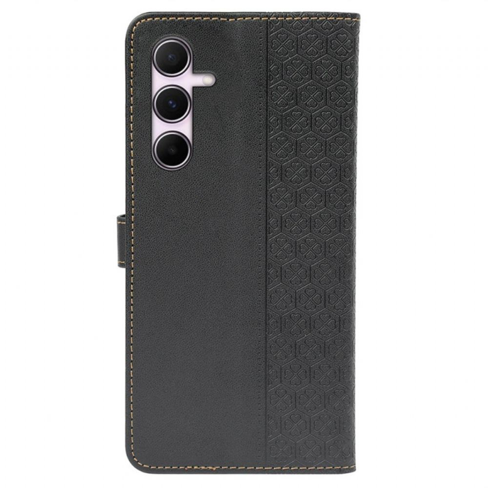 Kožený Kryt Samsung Galaxy S24 Fe Vzor Čtyřlístku
