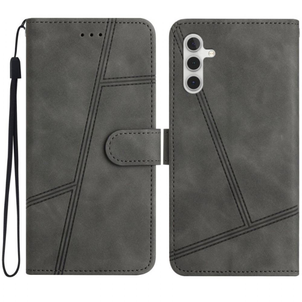 Kožený Kryt Samsung Galaxy S24 Fe Čáry A Tahy