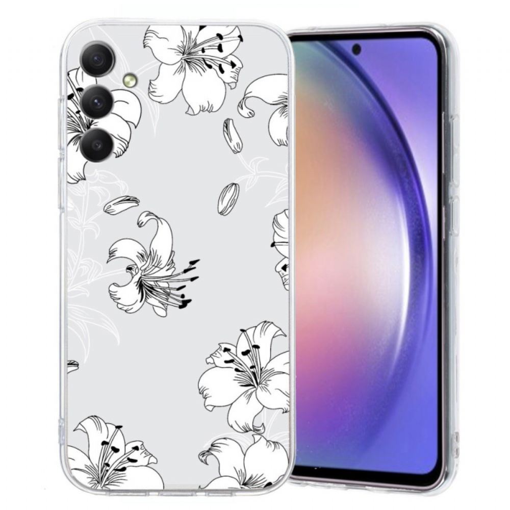 Kryt Samsung Galaxy S24 Fe Bílé Květy