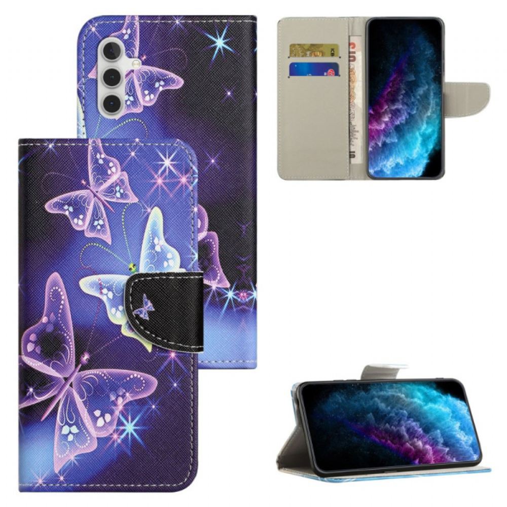 Peněženková Pouzdra Samsung Galaxy S24 Fe Šumivé Motýly