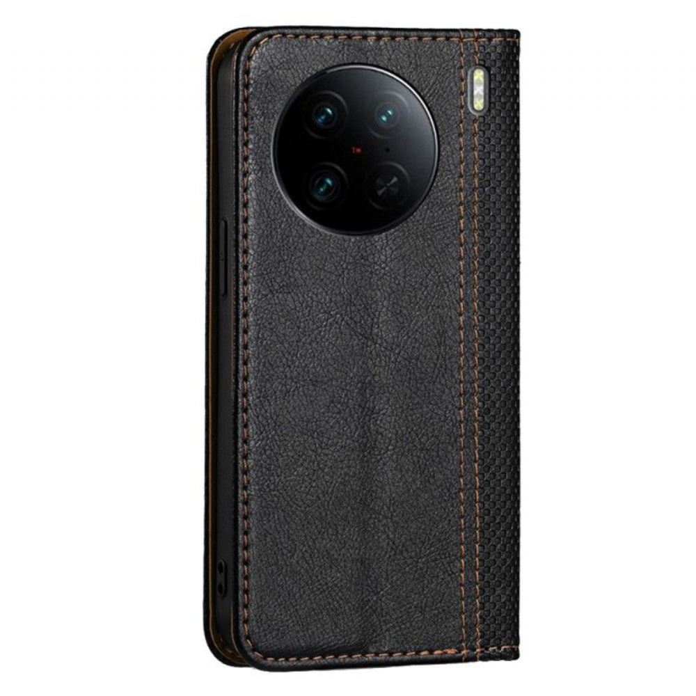 Kryty Na Mobil Na Vivo X90 Pro Flipové Pouzdro Vintage Umělá Kůže