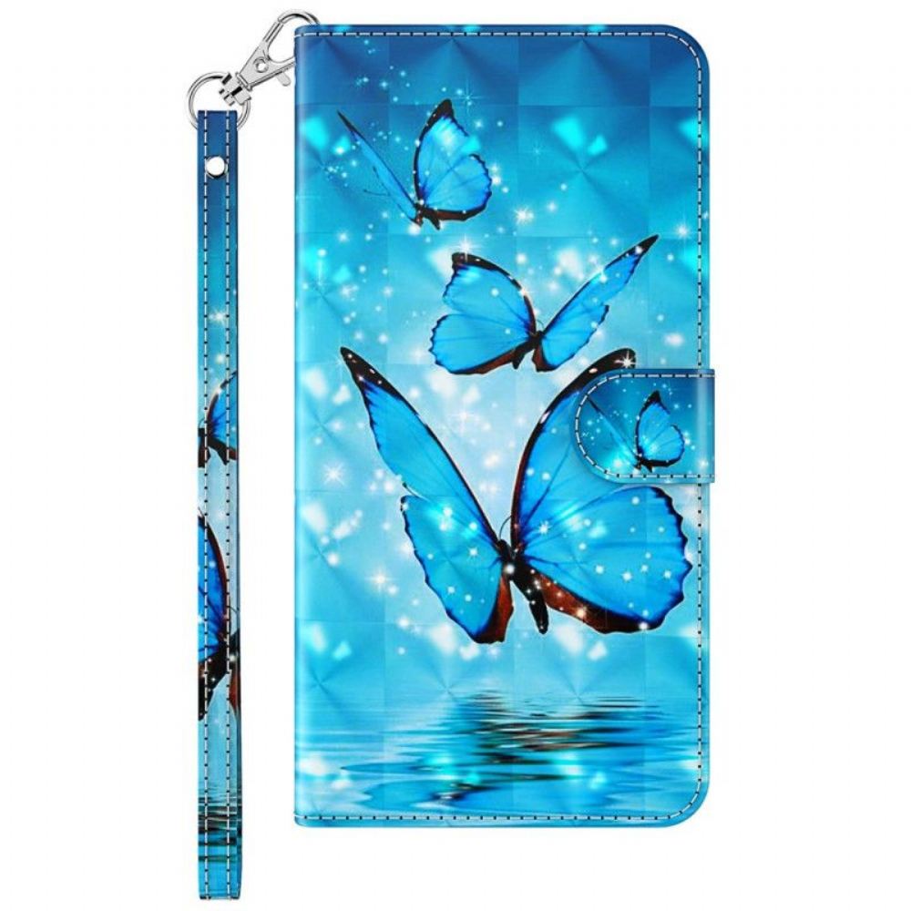 Flipové Pouzdro Na Samsung Galaxy S23 Plus 5G Na Lana Tanga Butterflies