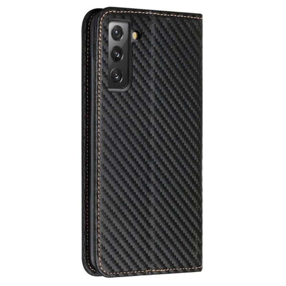 Kryty Na Mobil Na Samsung Galaxy S23 Plus 5G Na Lana Flipové Pouzdro Strappy Carbon Fiber Style