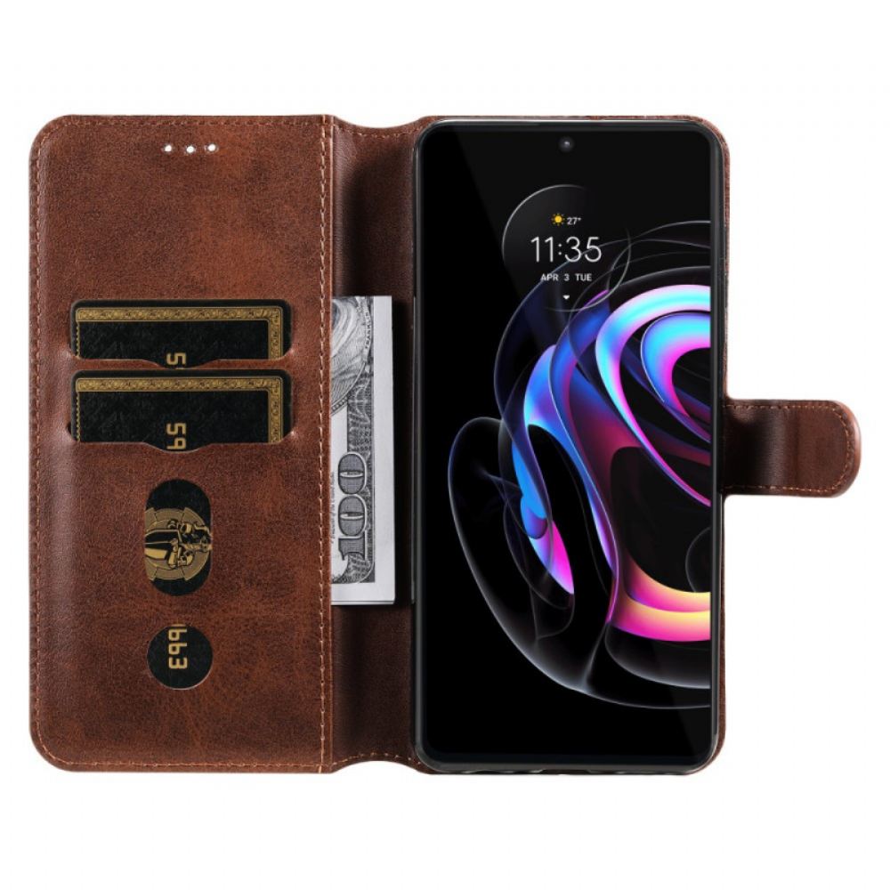 Flipové Pouzdro Na Motorola Edge 20 Pro Jednobarevná Řada