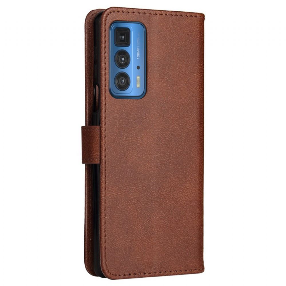 Flipové Pouzdro Na Motorola Edge 20 Pro Na Lana Jednobarevný Řemínek Řady