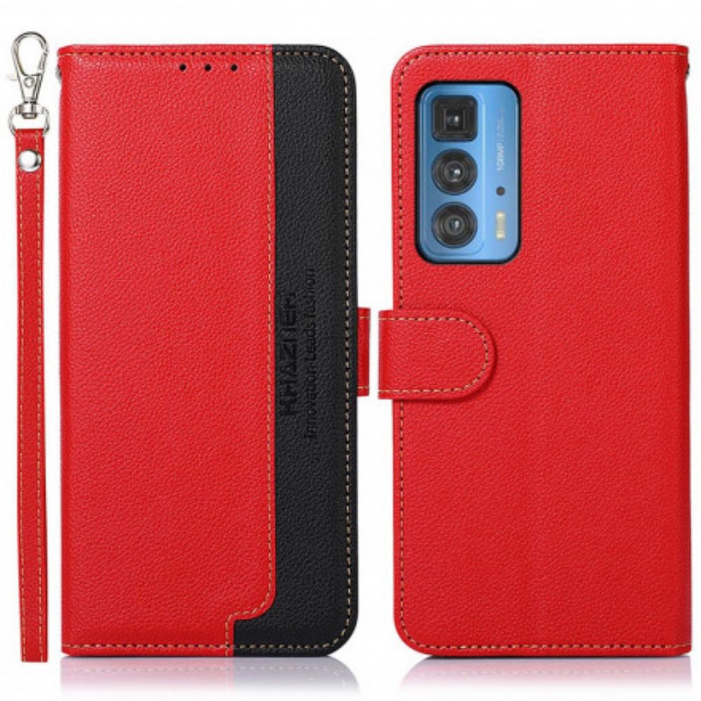 Flipové Pouzdro Na Motorola Edge 20 Pro Rfid Khazneh Ve Stylu Liči