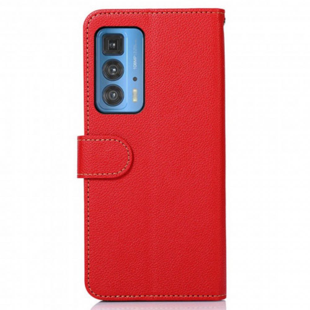 Flipové Pouzdro Na Motorola Edge 20 Pro Rfid Khazneh Ve Stylu Liči