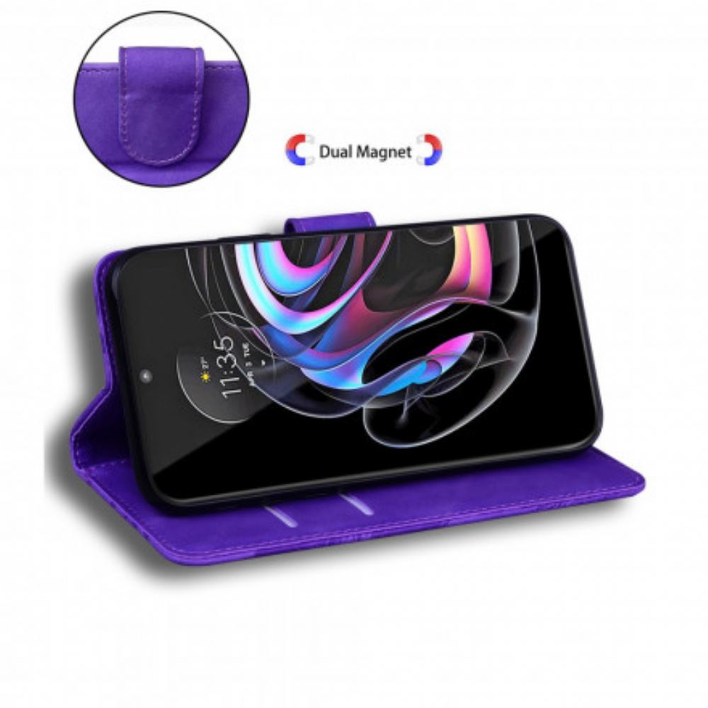 Flipové Pouzdro Na Motorola Edge 20 Pro Vintage Couture Kožený Styl