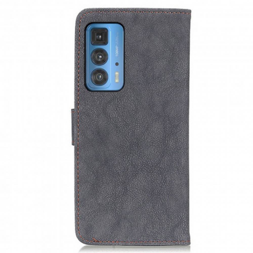 Kožené Pouzdro Na Motorola Edge 20 Pro Khazneh Retro Štípaná Kůže