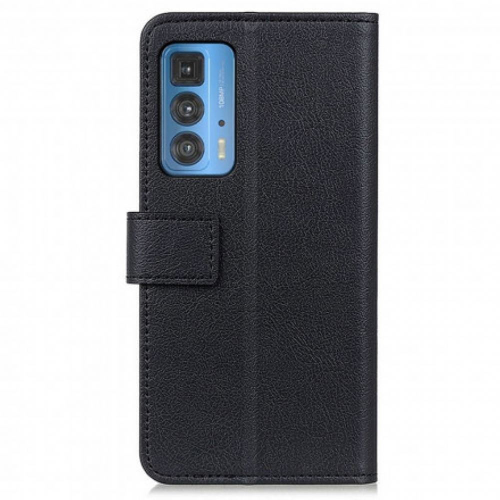 Kožené Pouzdro Na Motorola Edge 20 Pro Klasický Kožený Efekt