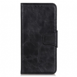Kožené Pouzdro Na Moto G71 5G Flipové Pouzdro Oboustranná Magnetická Klapka