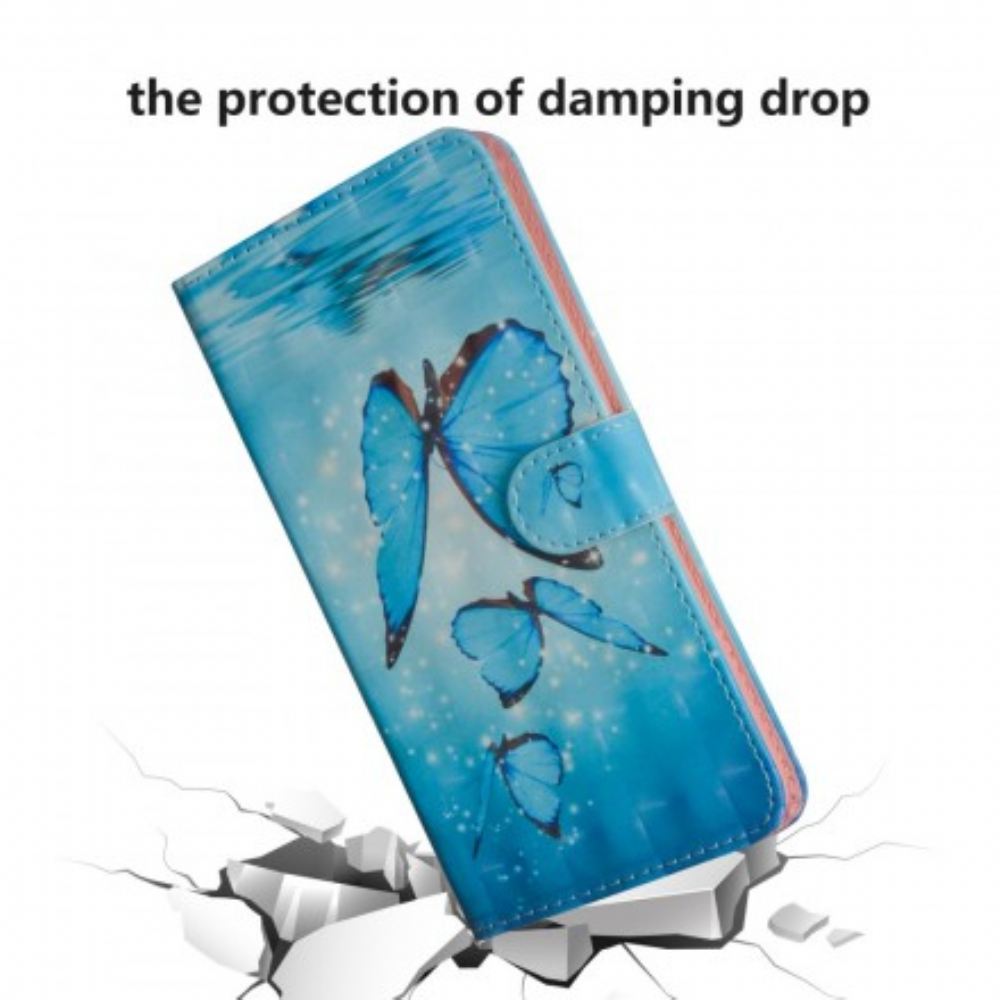 Flipové Pouzdro Na Sony Xperia L3 Létající Modří Motýli