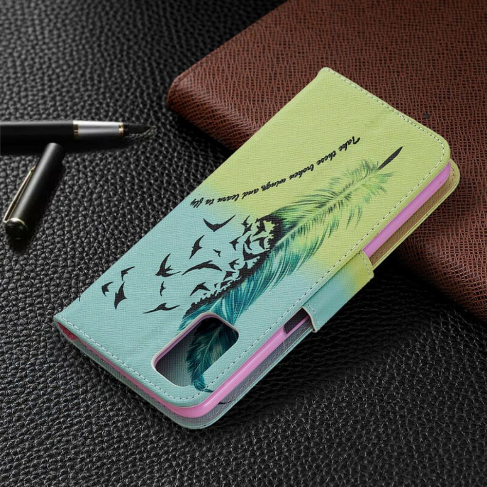 Flipové Pouzdro Na Oppo A72 Naučte Se Létat S Perem