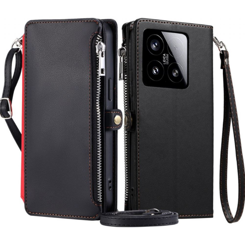 Kožený Kryt Na Xiaomi 15 Peněženka Na Mince A 8 Přihrádek Na Karty