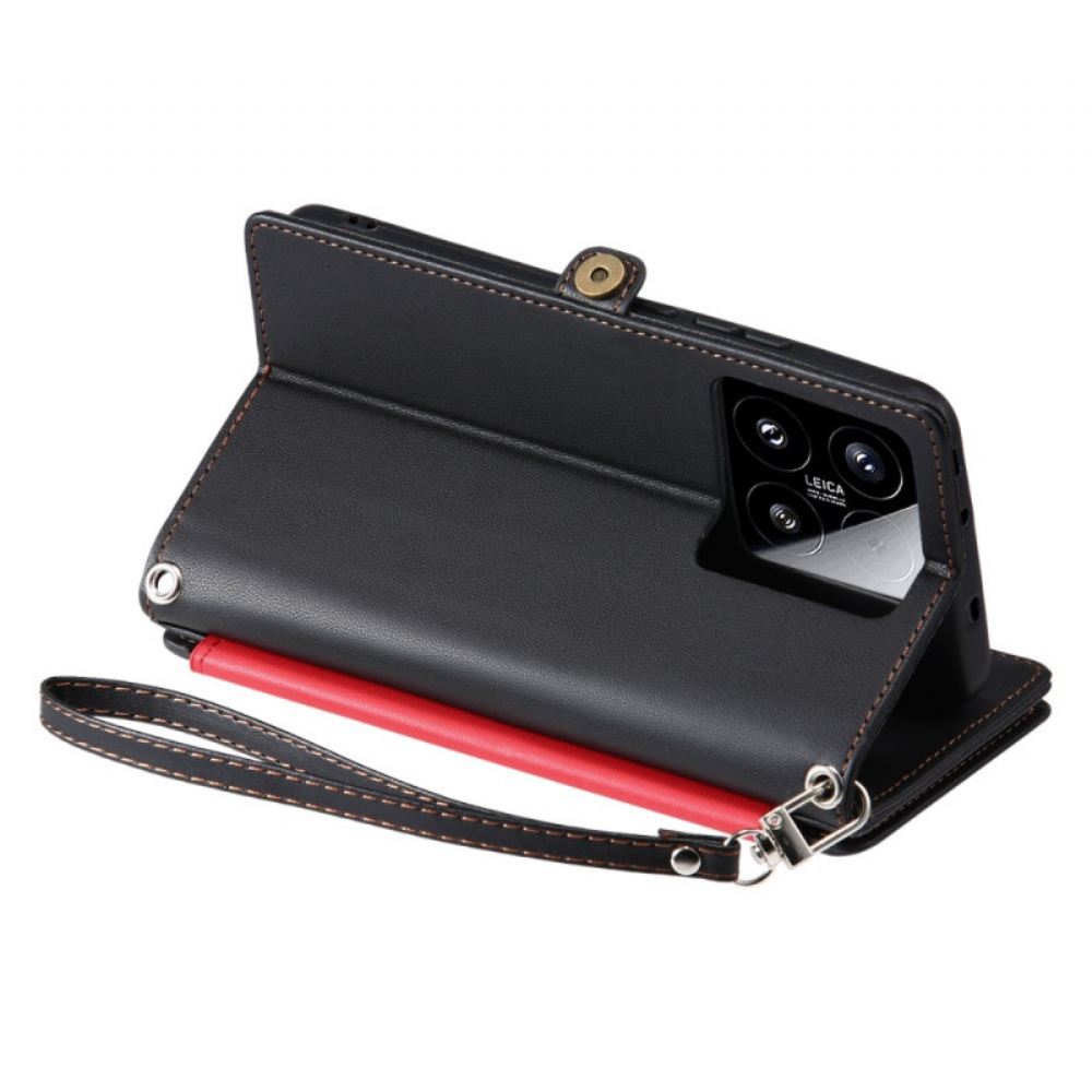 Kožený Kryt Na Xiaomi 15 Peněženka Na Mince A 8 Přihrádek Na Karty