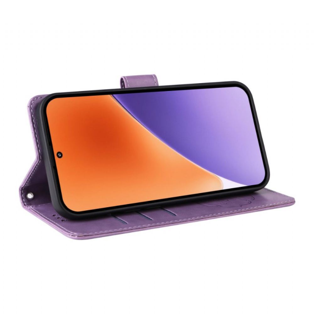 Kožený Kryt Xiaomi 15 Malý Květiny