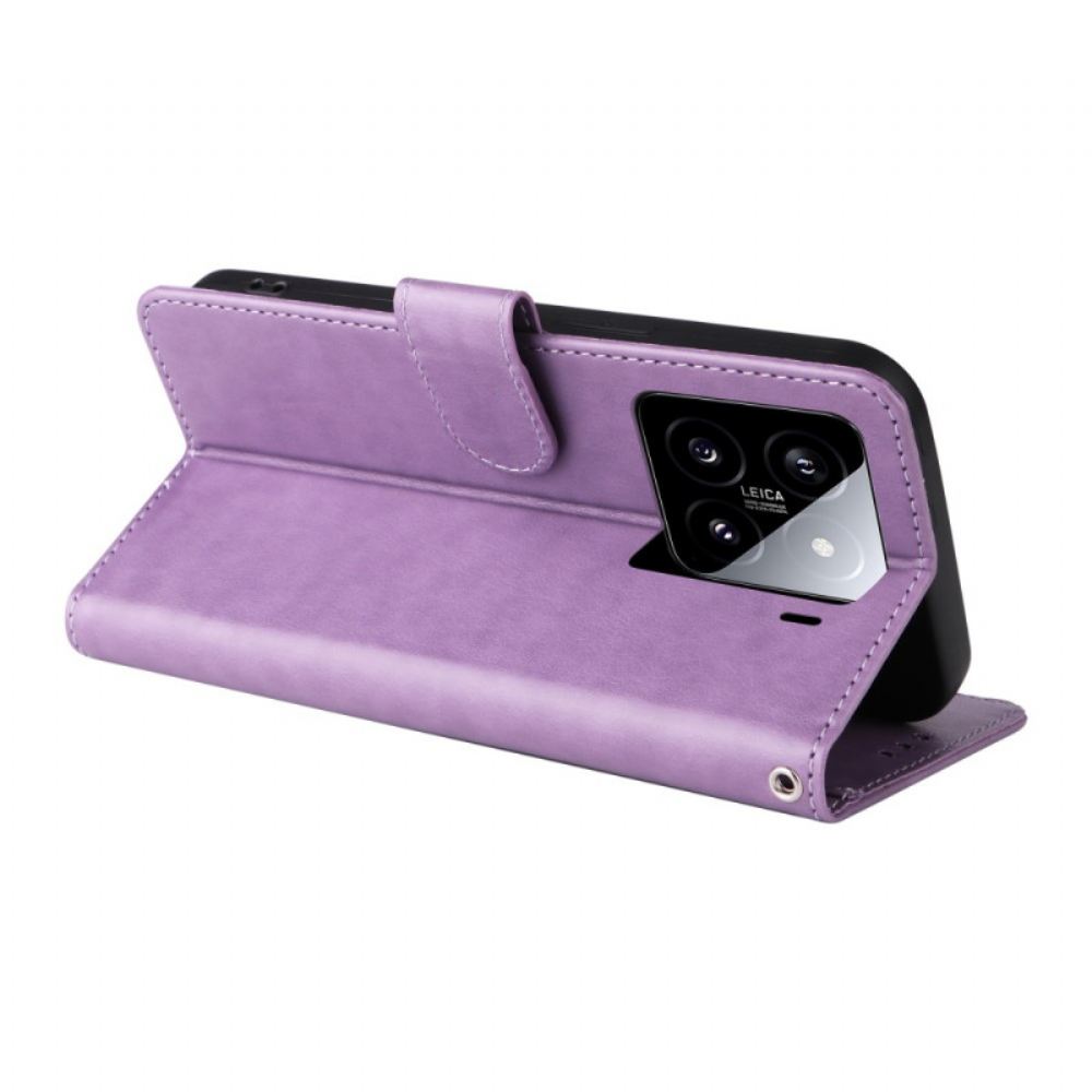 Kožený Kryt Xiaomi 15 Malý Květiny