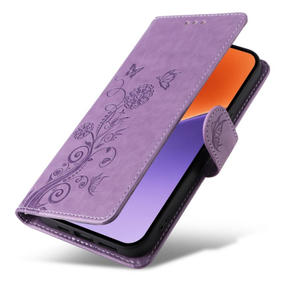 Kožený Kryt Xiaomi 15 Malý Květiny