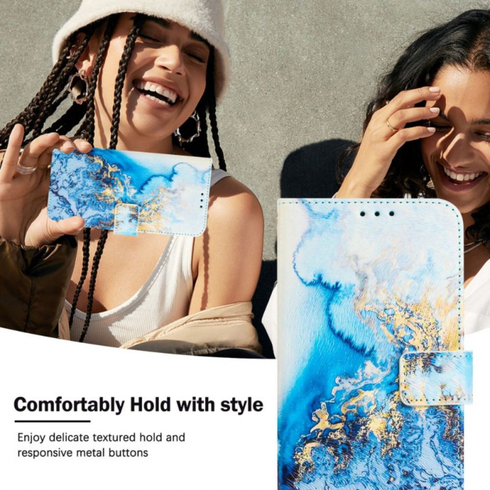 Kožený Kryt Xiaomi 15 Motiv Oceánského Mramoru